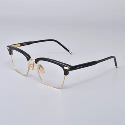 Brand Design Semi Rimless Glasses Frame for Men Women Vintage Acetate Eyeglasses Frames Trendy Half Frameless Eyewear Spectacles