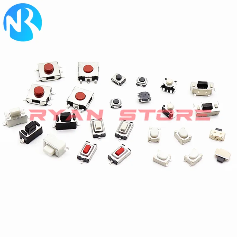 1000PCS 4*4 3*4 3*6 3.5*4.7 3.7*3.7 4.8*4.8 3*5 SMD Tactile Tact Push Button Switch 2/4Pin Touch Micro Switch 3X4X2.5 4X4X1.5MM