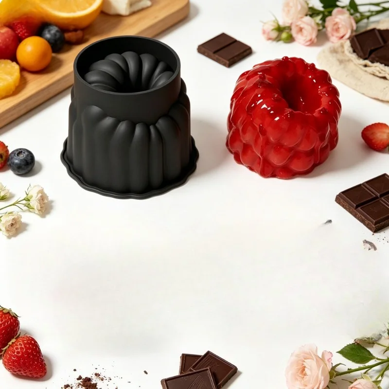 1pc Raspberry Shaped Silicone Cake Mold Realistic Berry Texture Non Stick Easy Demold For Chocolate Cake Fruit Baking Tool view 3