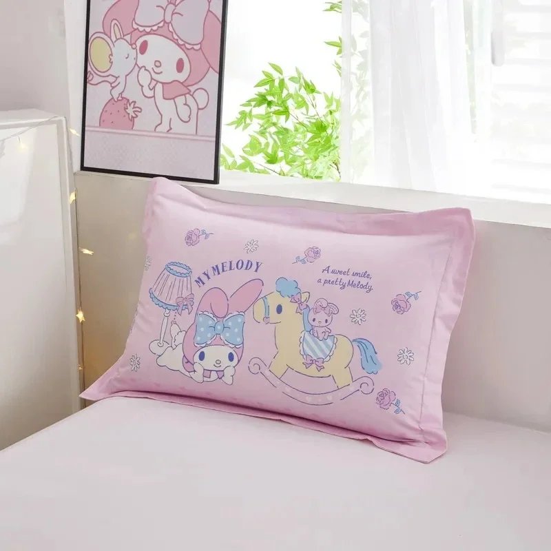 Sanrio Kawaii Hello Kitty Pillowcase Anime Cinnamoroll Cotton Cartoon Single Pillowcase Protective Cover Cute Student Bedding