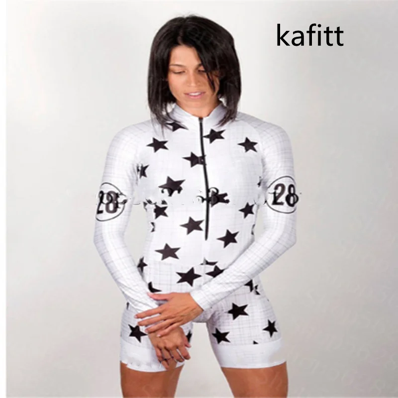KAFITT Brazilian Cycling Women Road Cycling one-piece Suit Little Monkey Cycling Suit Set Cycling Competition 20D Long Sleeve