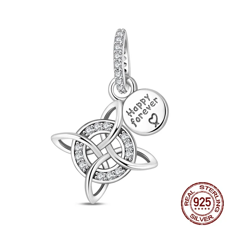 

925 Sterling Silver Celtic Knot Romance Freedom Eternity Pendant Charm Fit Original Charm Bracelets Women DIY Jewelry Gift