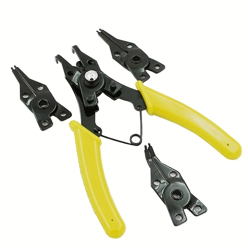 Snap Ring Pliers, 4 in 1 Removal Set for Automotive And Engine Repair,Interchangeable Jaw Head 45 90 And 180 Degree Angled Jaws