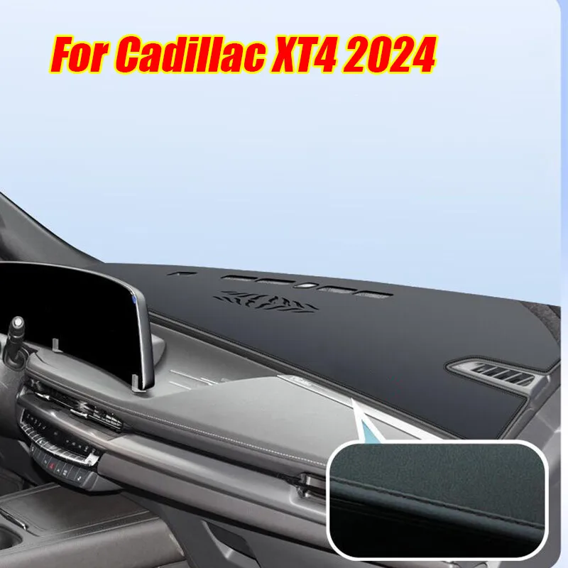 

Black Leather Dashboard Cover Dash Protector Pad Mat For Cadillac XT4 2024