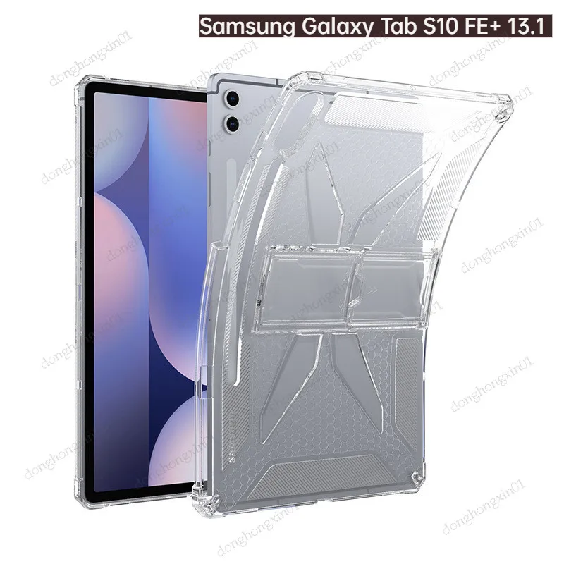 

Для Samsung Galaxy Tab S10 FE+ 13,1 2025 S10 FE 10,9 S9 S8 S7 Plus S7 FE Чехол 12,4 дюйма Прозрачный кронштейн с четырьмя углами