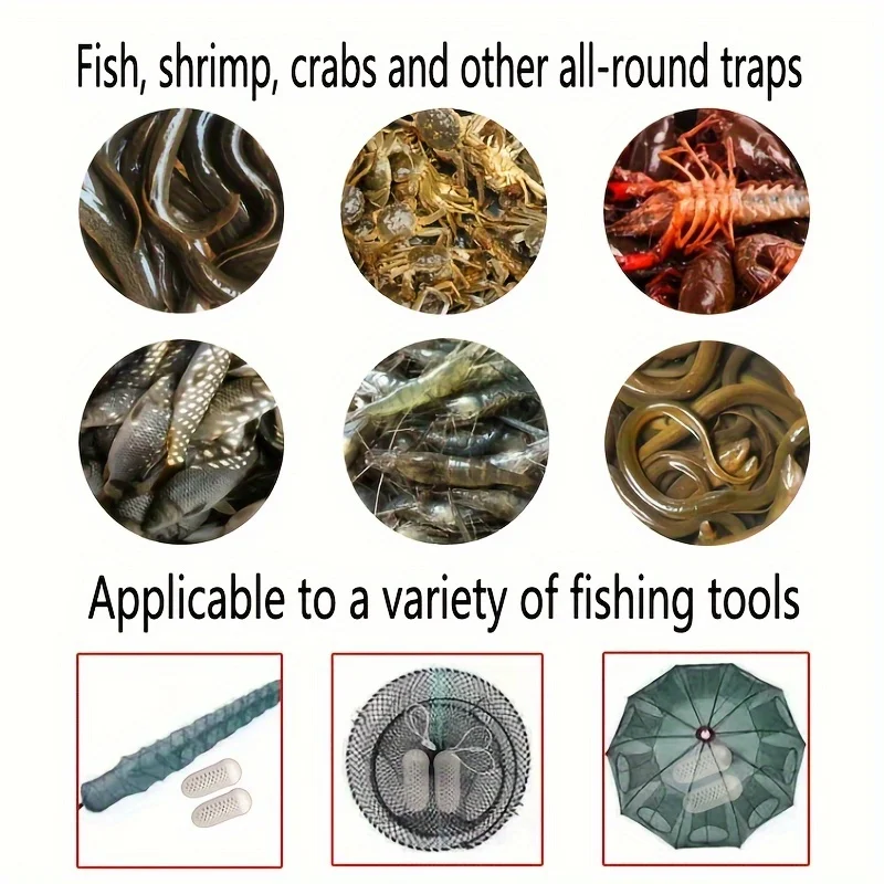 قطعتان من أقفاص الصيد، وصناديق قفص الروبيان، وجراد البحر، وصناديق طُعم ثعبان البحر الأصفر - مثالية لسرطان البحر والروبيان والديدان!