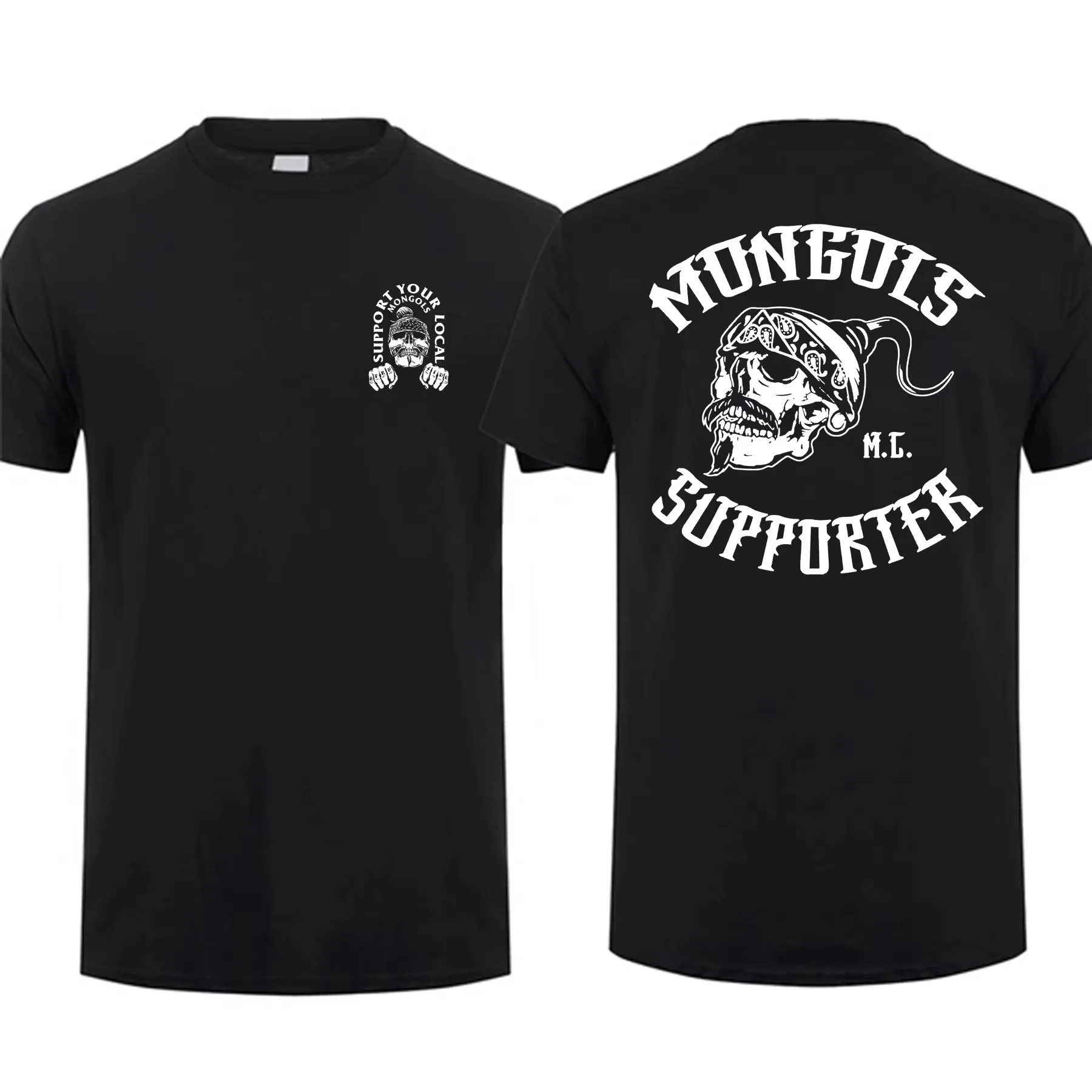 2026 new Retro Biker Skull Graphic Men Tshirt Dark Art Black Tee