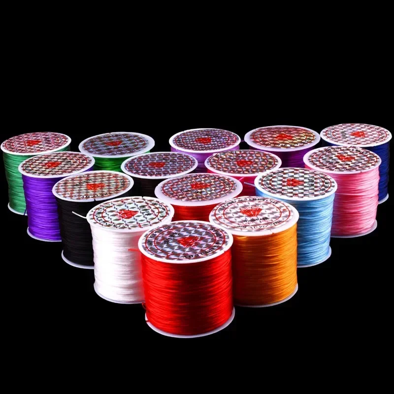 15 สี 50 เมตรด้ายยืดหยุ่นเชือกสายคริสตัล DIY เครื่องประดับทํา