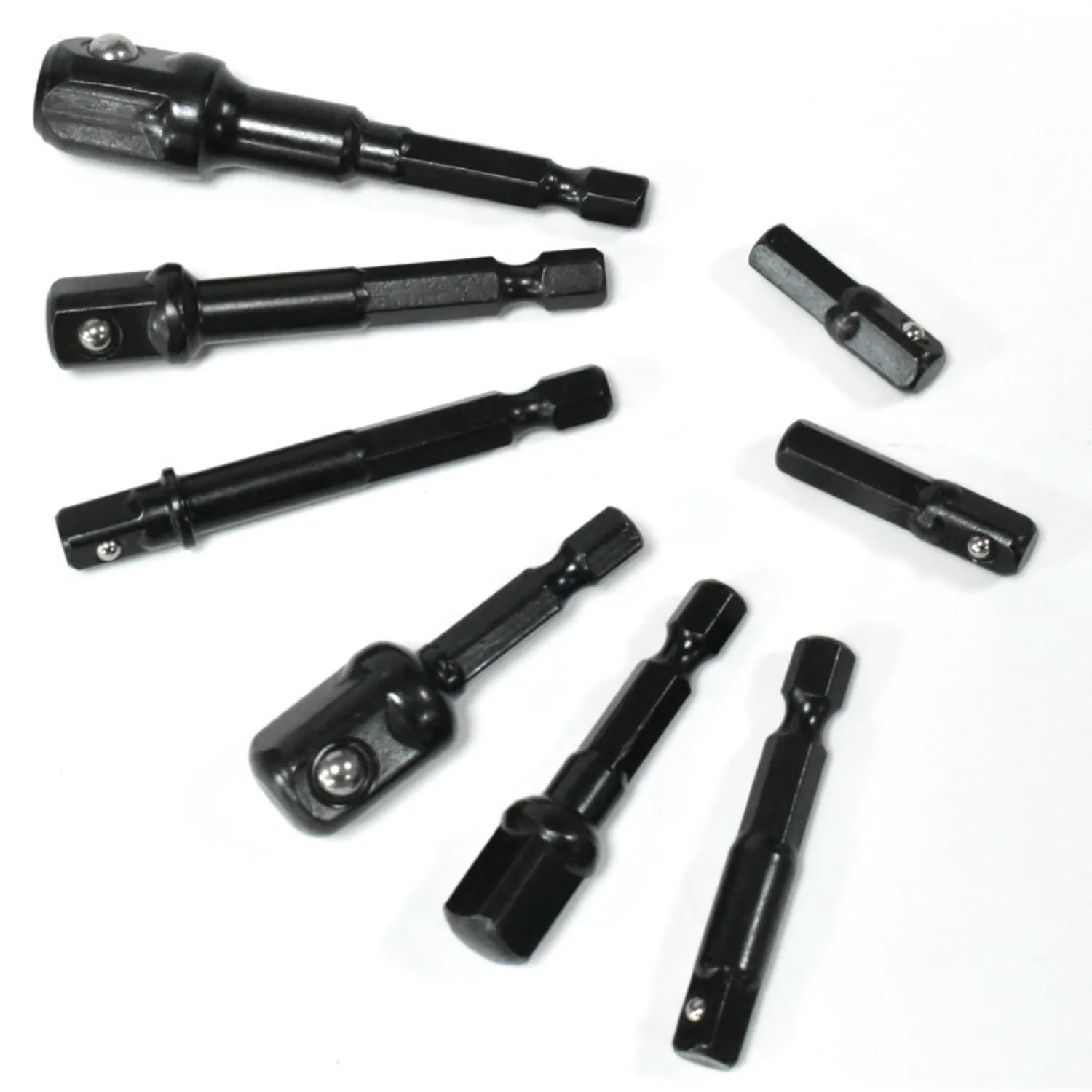 8/4 قطعة محول مأخذ التوصيل 1/4 بوصة عرقوب لقمة ثقب تمديد قضيب للسائق 1/2 3/8 1/4 ، عرافة عرقوب إلى مربع تمديد المقبس #2