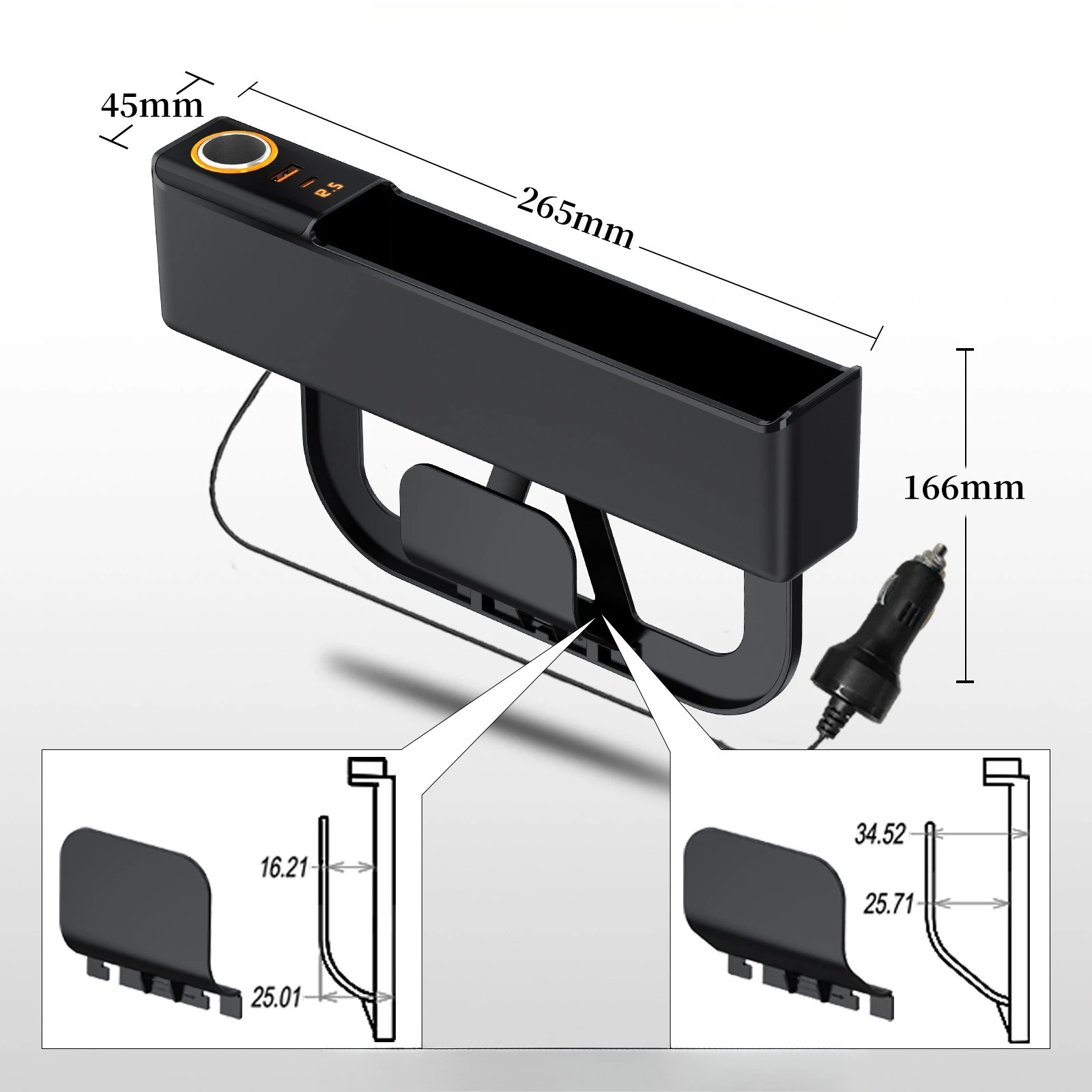 New Car Seat Crevice Storage Box, Super USB Fast Charging Car Crevice Storage Box, High-end Car Supplies