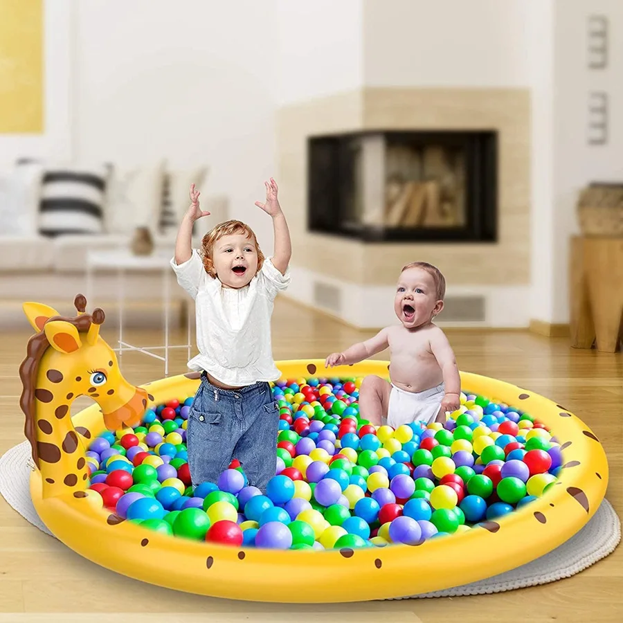   Aspersor inflable de jirafa para piscina, almohadilla de pulverización de agua para juegos de playa al aire libre, césped de juguete de juego, estera de suelo de jardín para piscina