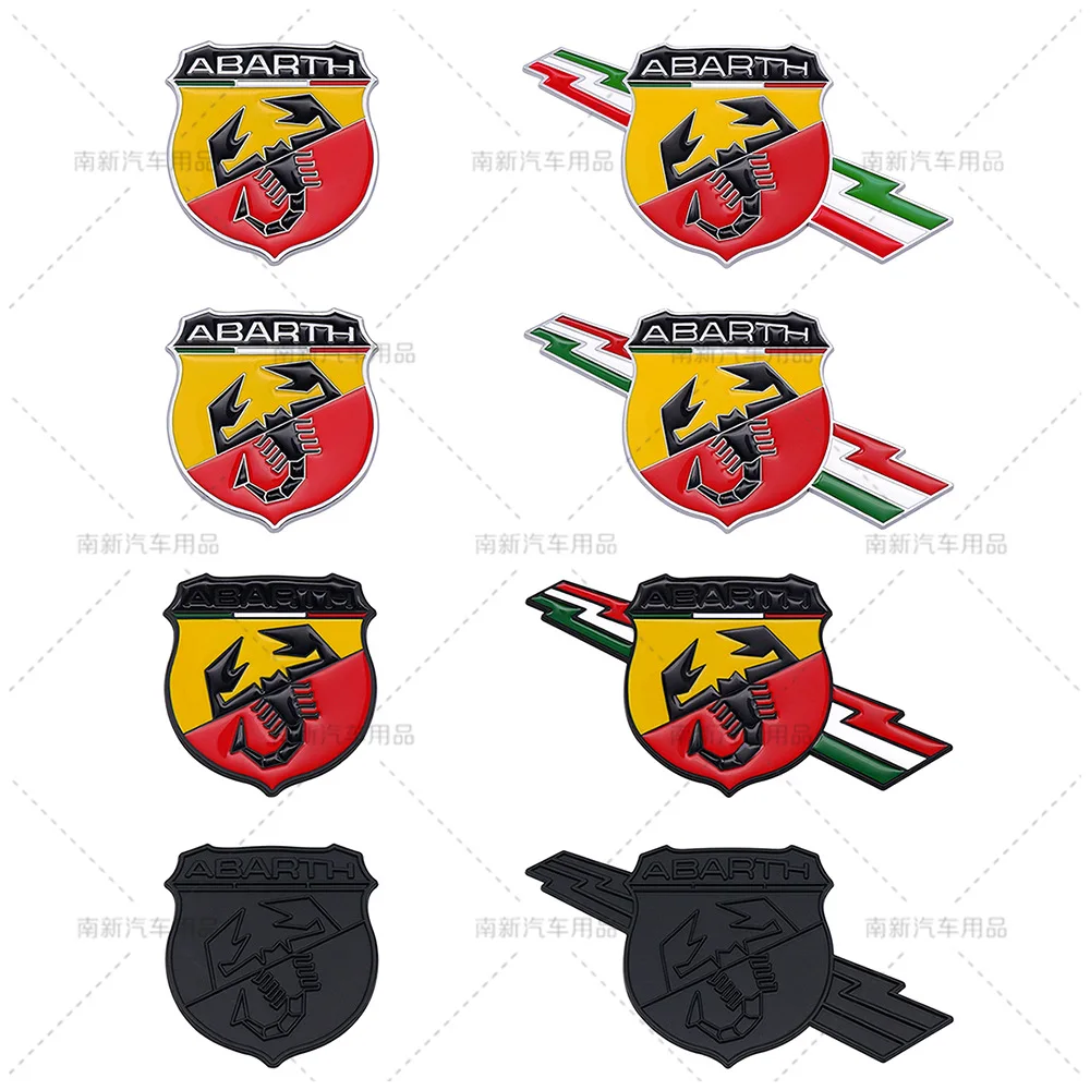 

3D Car Stickers Emblem Auto Side Wing Badge Trunk Decal For Fiat Abarth 500 124 125 595 Punto Bravo Scorpion Styling Accessories