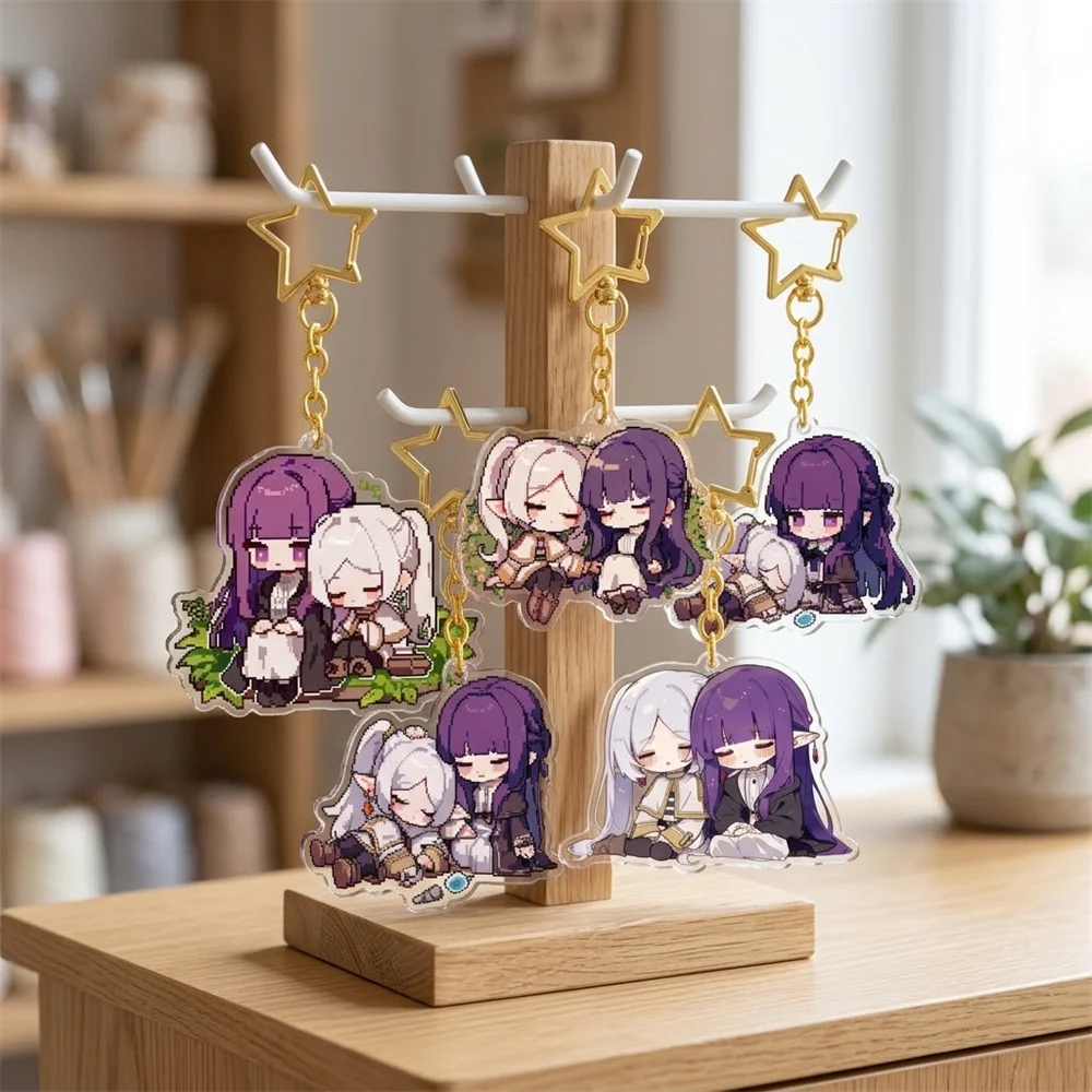 6CM Anime Frieren: Beyond Journey's End Acrylic Keychain Stand Model Ornament Accessories Goods Christmas Gifts