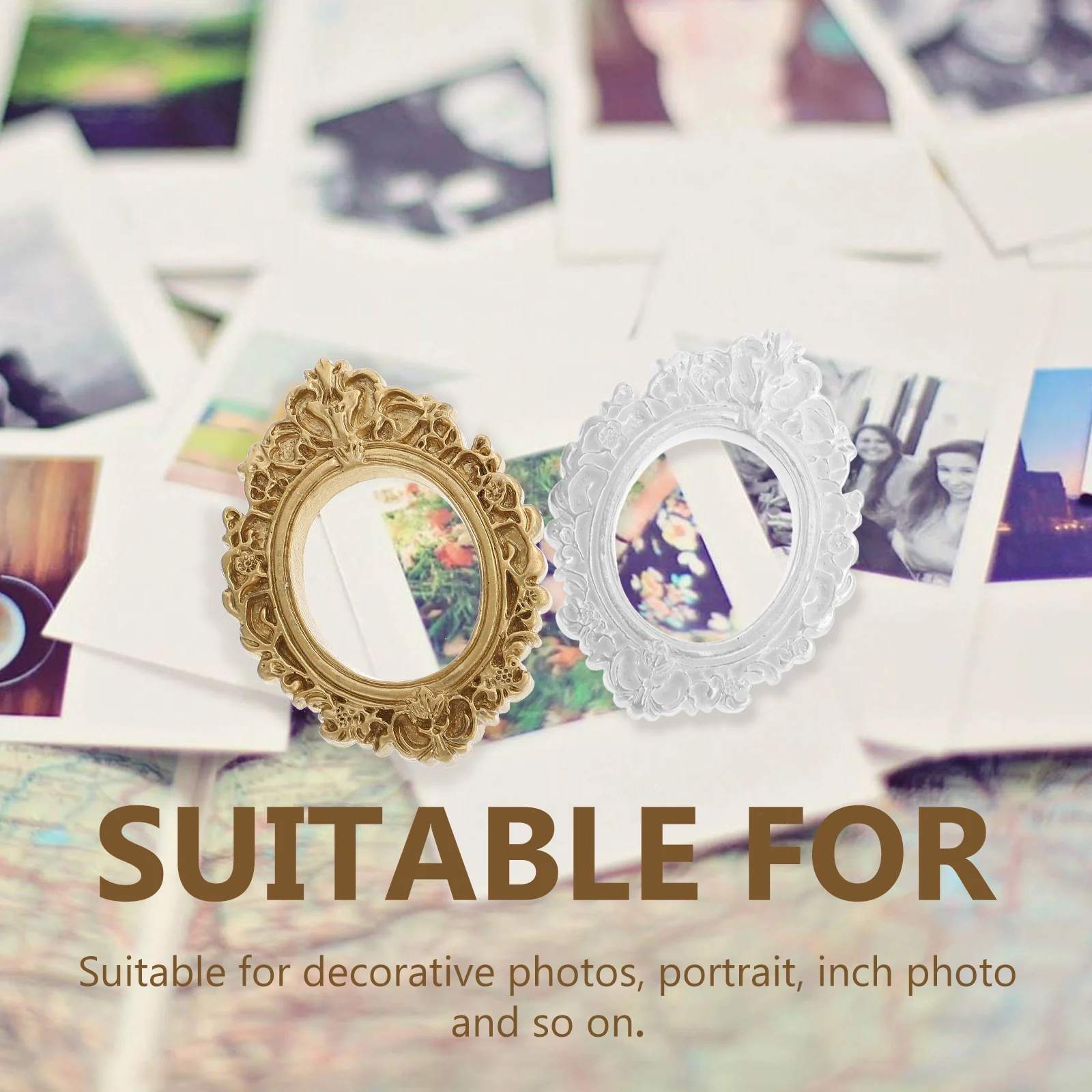 

10 Pcs Photo Frame Accessories Retro Resin Mini Picture Frames Decorative Studio Props Display Stand Craft DIY Materials