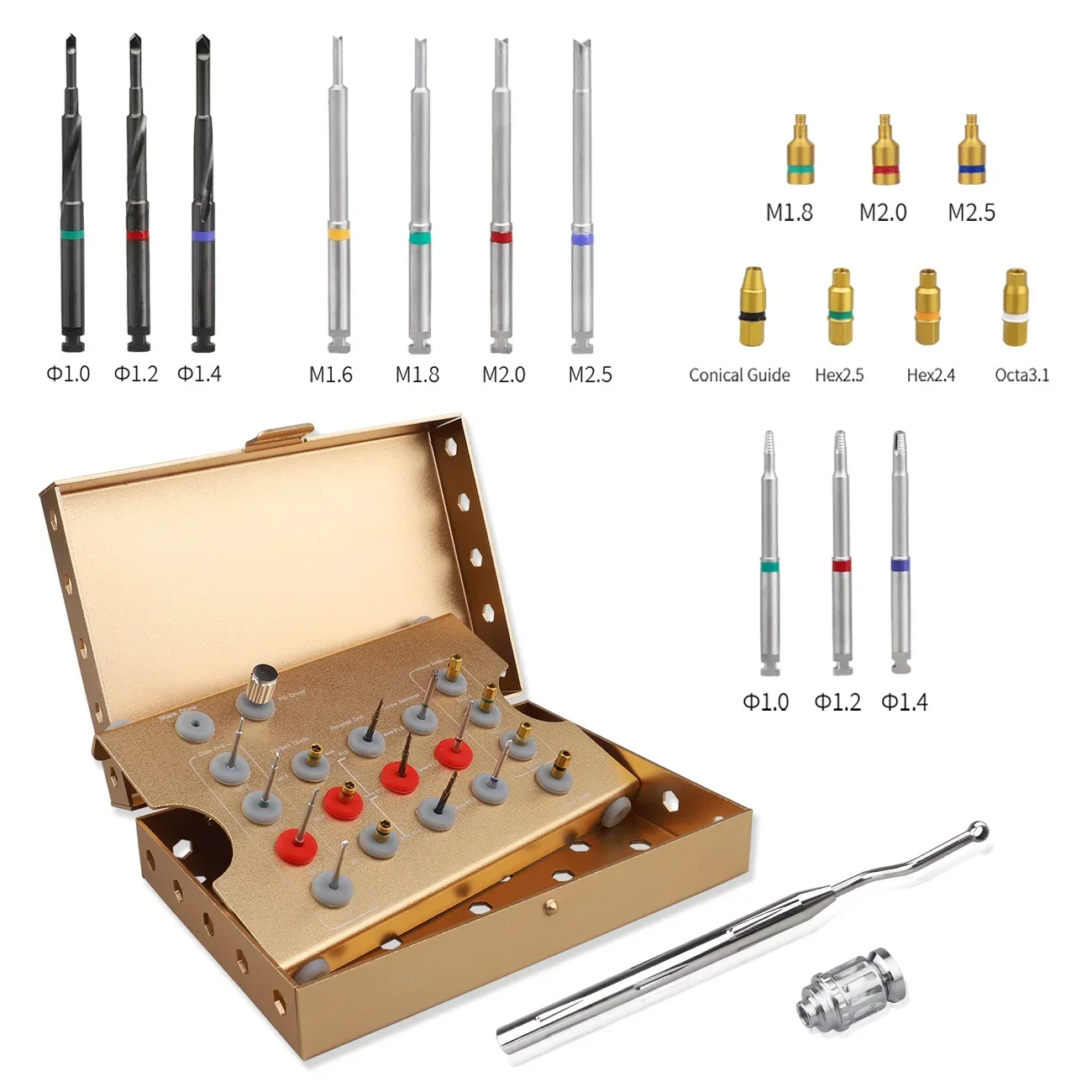 Dental Implant Removal Kit - Damaged Screw Extractor Set, Universal Prosthetic Tools for Clinic Use