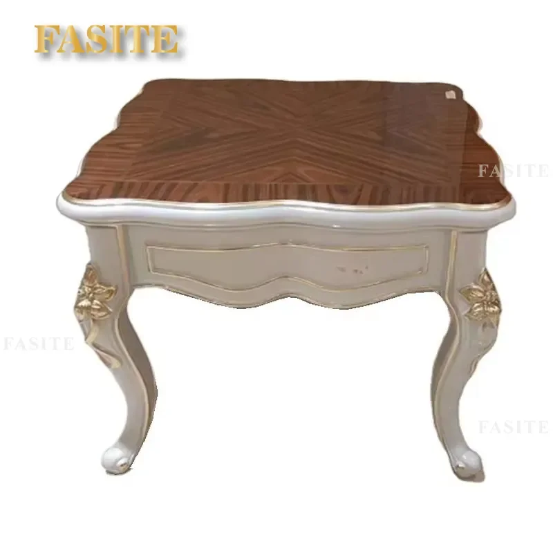 For European Antique Wood Furniture Classical Unique Wooden Coffee Table Living Room Home Decor