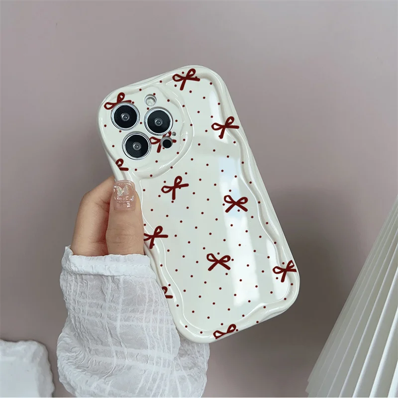 حافظة هاتف لهاتف جوجل بيكسل 8A 10 7 8 9 Pro XL متموجة الحافة القوس الأزهار موجة نقطة الفنية الإبداعية لطيف الكاميرا الغطاء الواقي #4