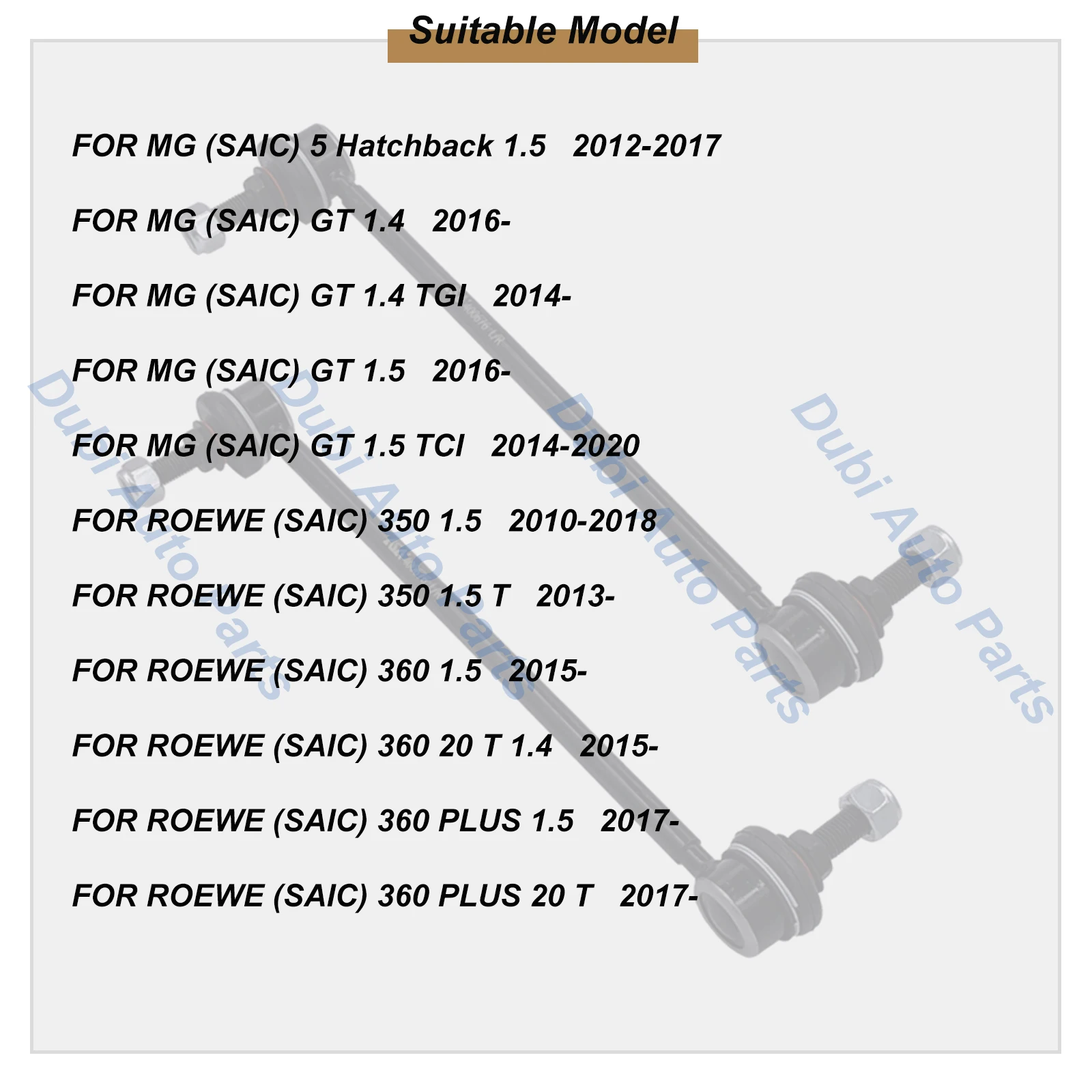 SAIC MG GT 1.4/1.5 2014- MG5 Hatchback 1.5 2012-2017 ROEWE 350 AP11 1.5L 1.5T 2010- 360 PLUS 10091671 용 전면 스태빌라이저 링크