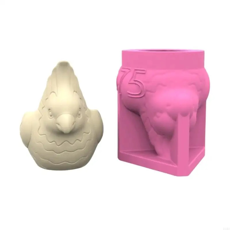 E0BE Reusable Silicone Mold Parrot Home Decoration Mold for Making Planter