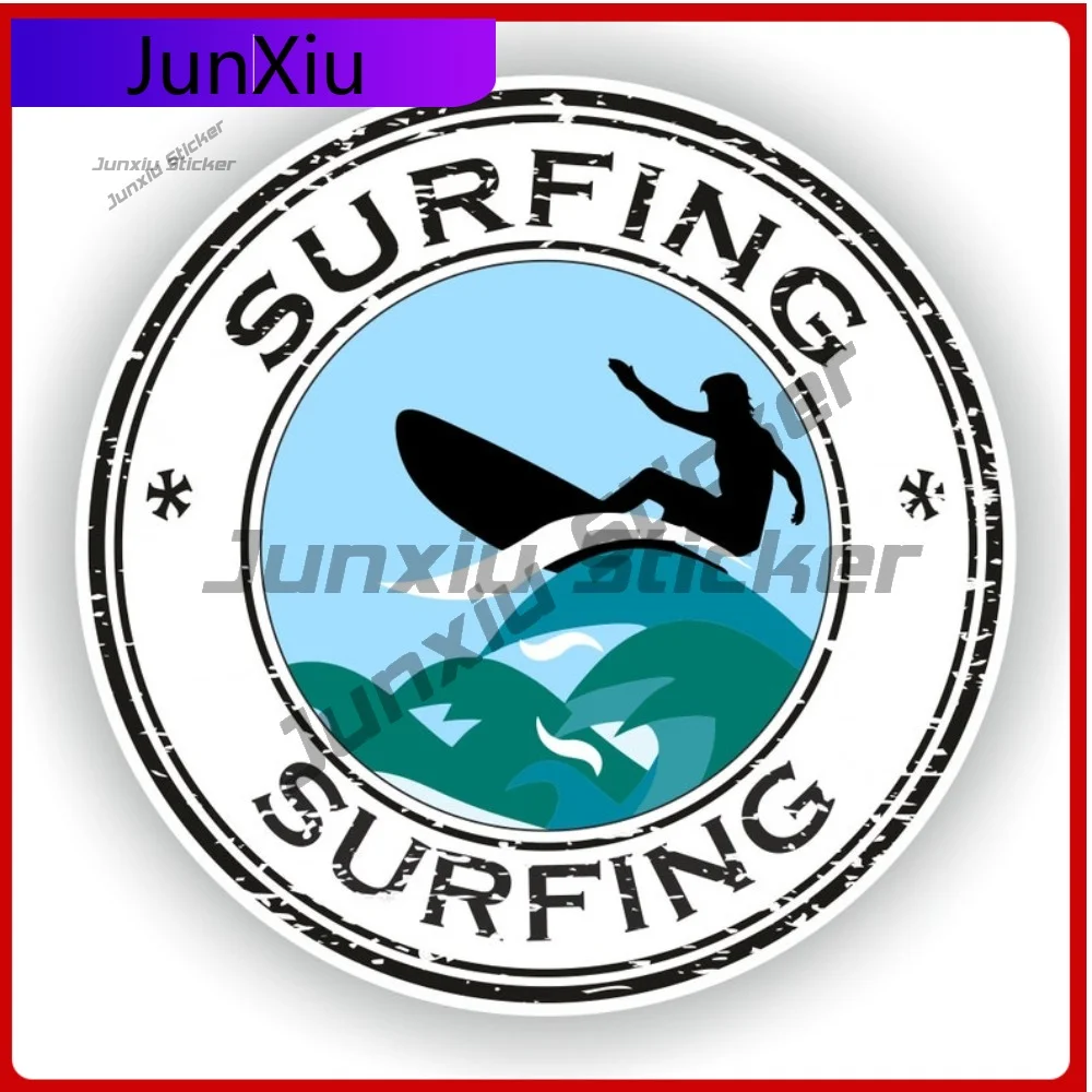 

Surfing Sports Sticker Sports Enthusiast Round Vinyl Decals Custom Decals X500 Motorcycle Suv Camping Adventure Motorcycle Custo