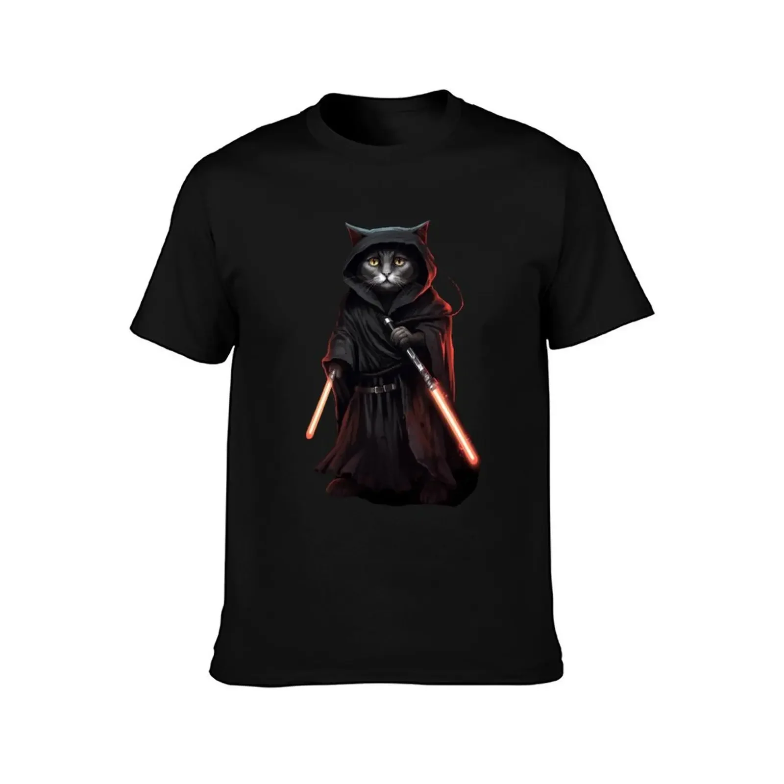 Cat with Lightsaber T-Shirt customizeds oversizeds men tshirt