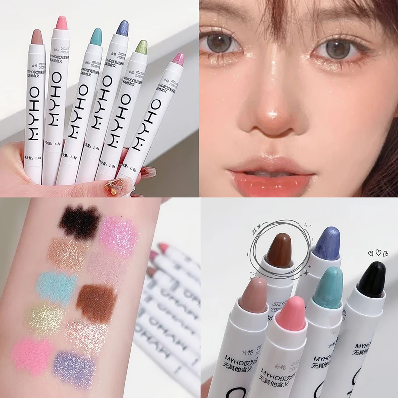 Highlighter Pen Glitter Eyeshadow Liner Pencil Long Lasting Highlighter Nail Pencil Shimmer Eye Shadow Stick for Eye Makeup