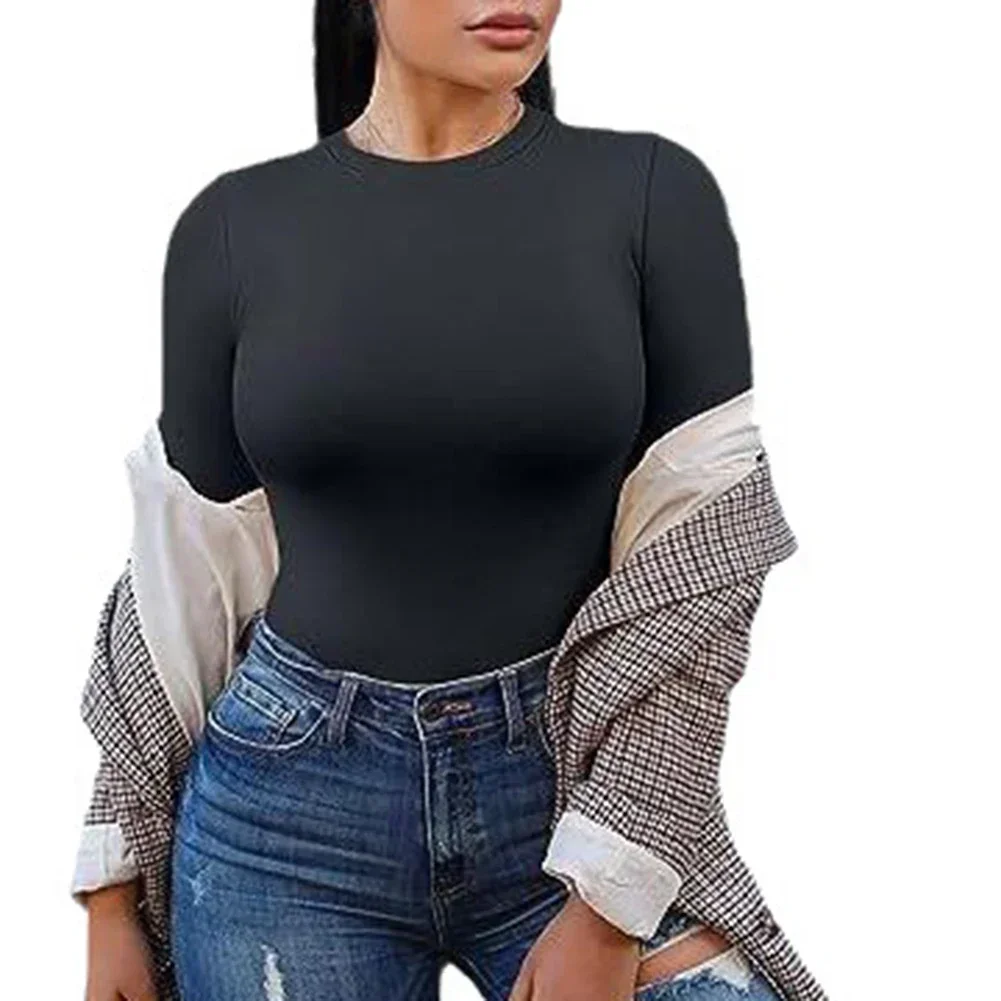 Women Long SleeveT Shirt Slim Fit Pullovers Pullovers Basic Clothes Crop Top