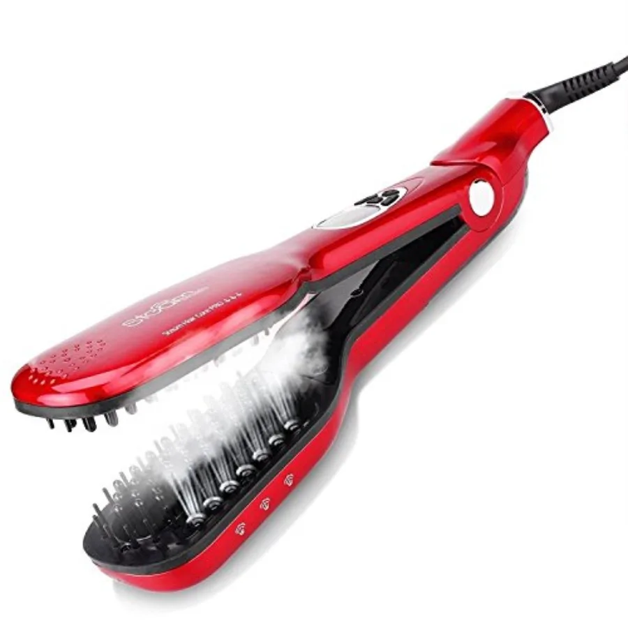 

Профессиональная паровая щетка для выпрямления волос для салона натуральных волос с керамической 3D щетиной и ионной обработкой: быстрый прямойteni