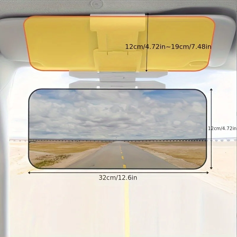 Car Sunshade Dual-Purpose Anti-Glare High-Beam Protection Durable ABS Material 1Pc