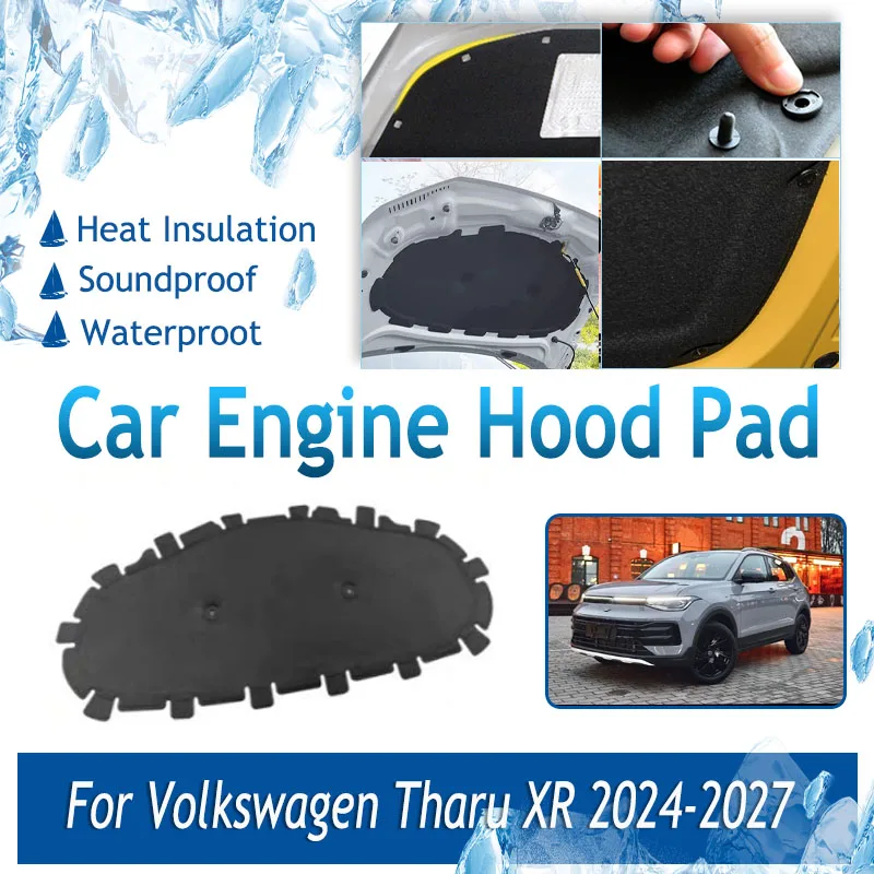 Car Engine Hood Pad For VW Volkswagen Tharu XR 2024 2025 2026 2027 Cotton Covers Front Engine Sound Insulation Rugs Accessories