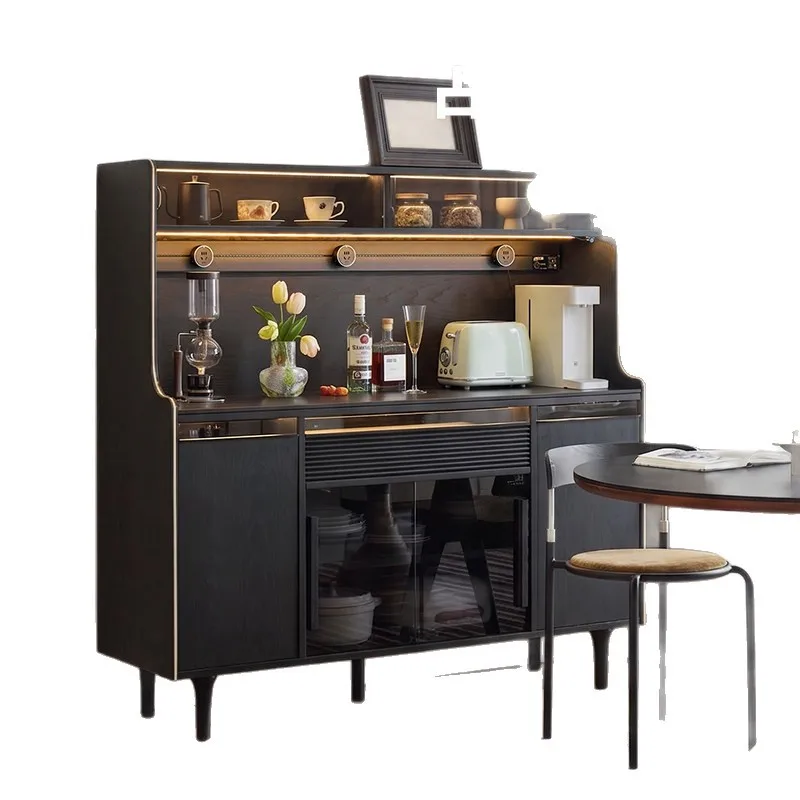 Medieval dining side cabinet integrated locker against the wall, living room locker, kitchen cabinet high retro wine cabinet