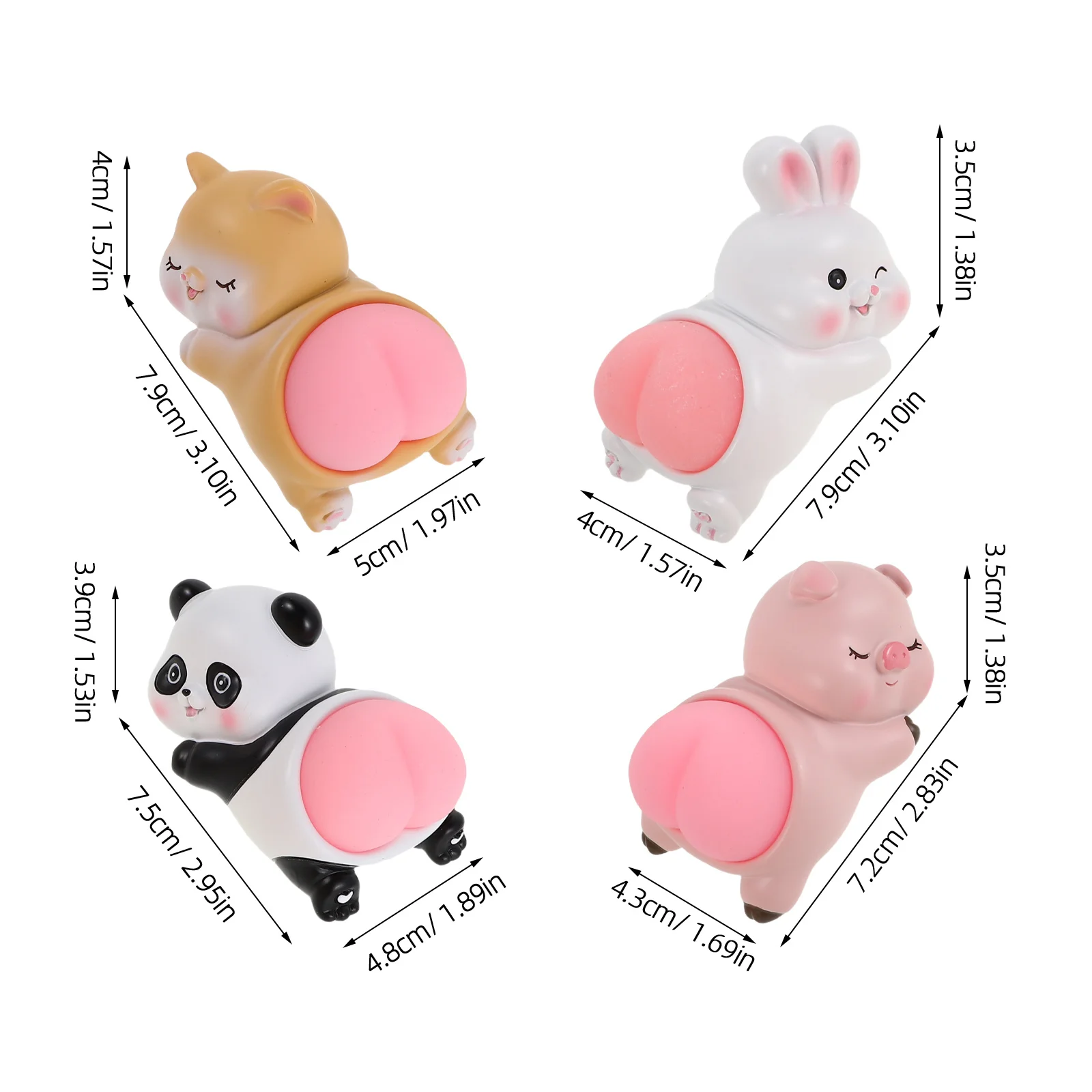 4 قطعة الديكور المكتبي الإبداعي شخصيات الراتنج Kawaii لينة ضغط التفاعلية متعة مكتب الملحقات لمكتب السيارة الداخلية #4