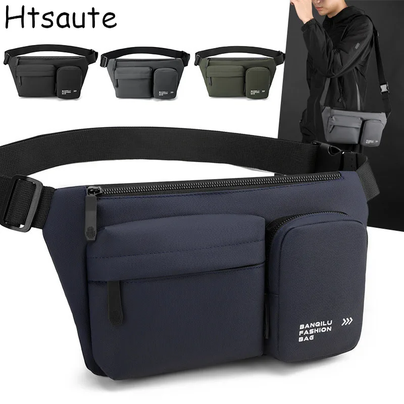 Men's and Women's Universal Models Waist Bag Fashion Crossbody Bags Sports Cell Phone Bags Solid Color Large Capacity Chest Bag