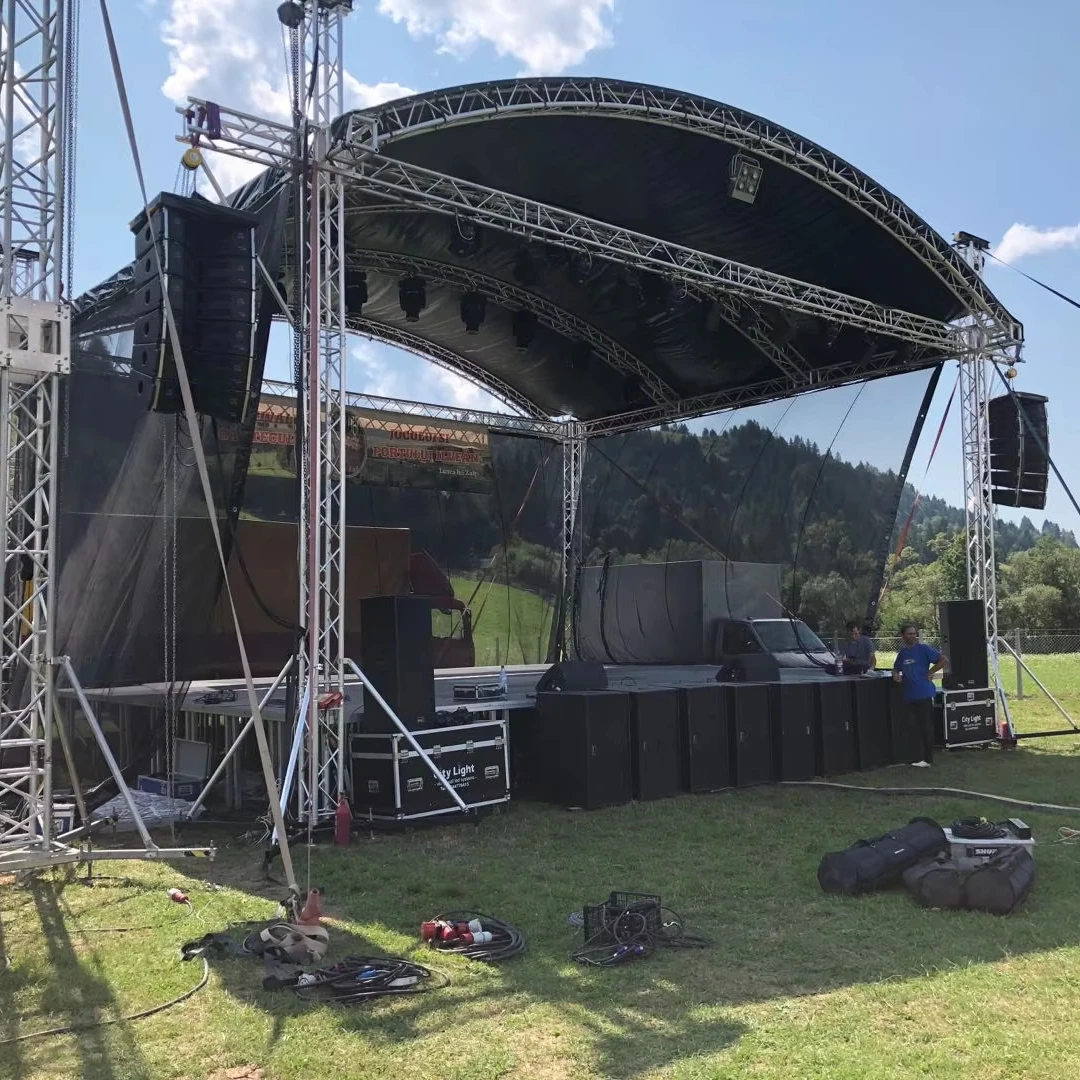 

High Quality Steady Aluminum Hot Selling Outdoor Mobile Audio DJ Lighting Stage System For Outdoor Concert With PVC Roof Cover
