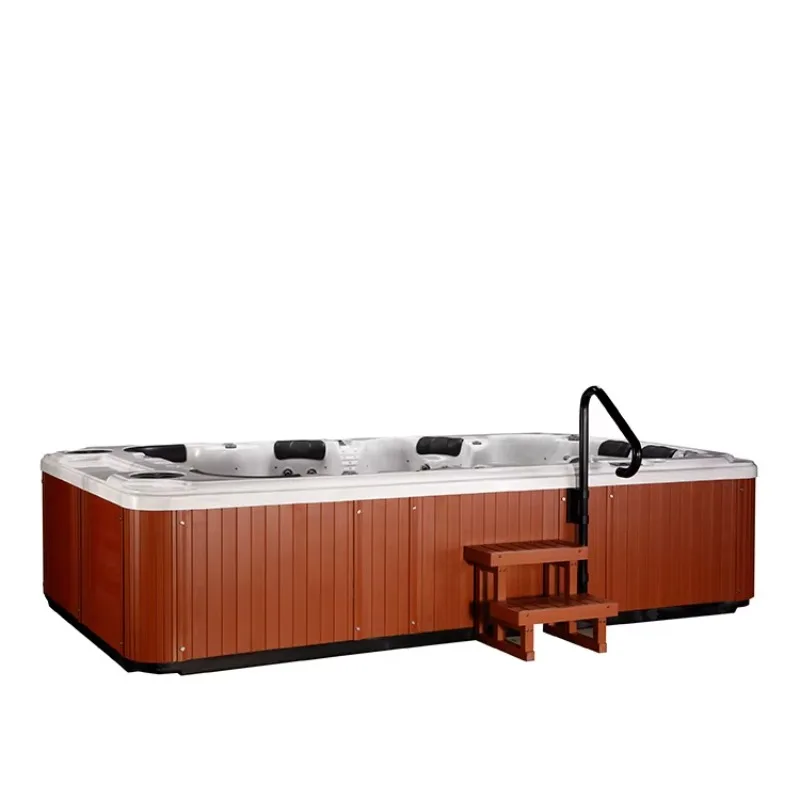 

Factory in the USA, acrylic Balboa, controls an 8-person outdoor rectangular spa hot tub and swimming pool.