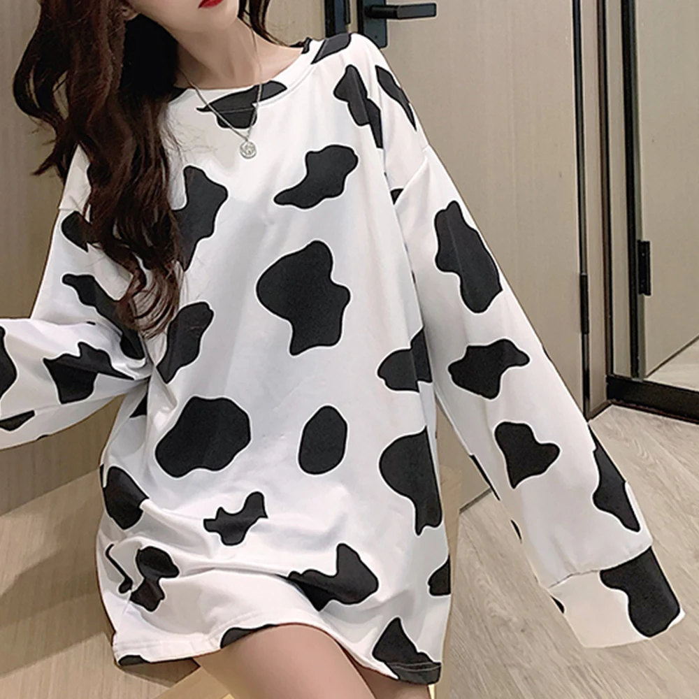 Net Red Cow Women\'s 2022 New Korean Loose and Versatile Student Long Sleeve Ins Top Fashion