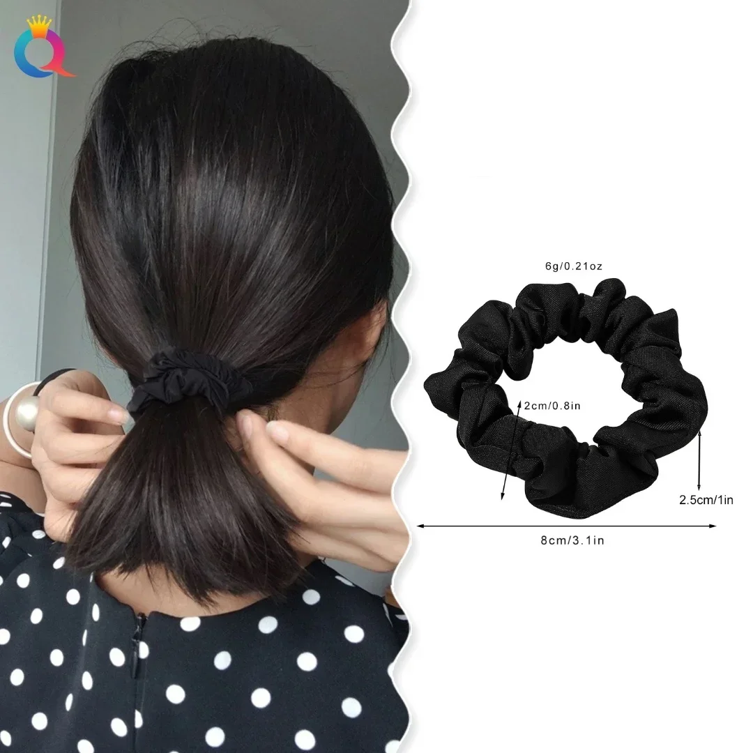 Fashion Elegant Hair Bands Women Multi Color Small Intestine Hair Circles Solid Color High Elastic Curled Hair Ties Hair Circles