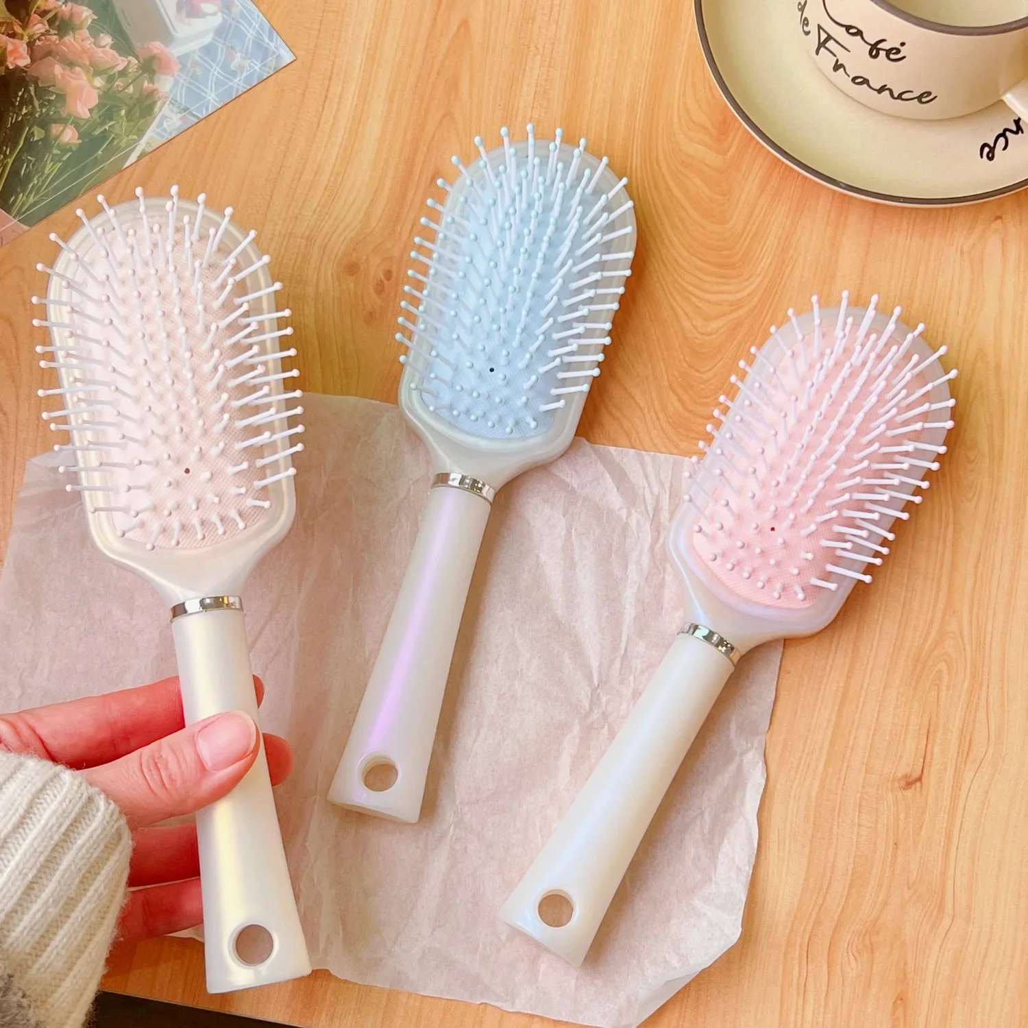 Fluffy Curling Air Cushion Comb Anti Static Massage Hair Brush Curly Detangle Hair Brush Kids Hairdressing Hair Comb