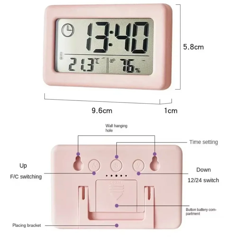 Orologio digitale LCD orologio elettronico termometro igrometro Ultra-sottile multifunzionale temperatura e umidità Monitor Table Home