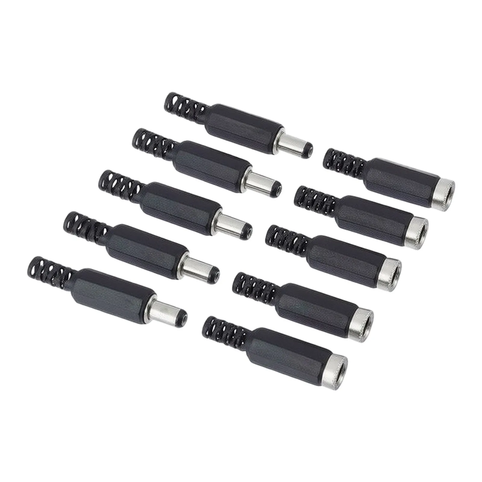 Dc Jack Connectors Male and Female DC Power Jack Connectors 5 Pairs 21mm x 55mm Compression Stress Relief Materials