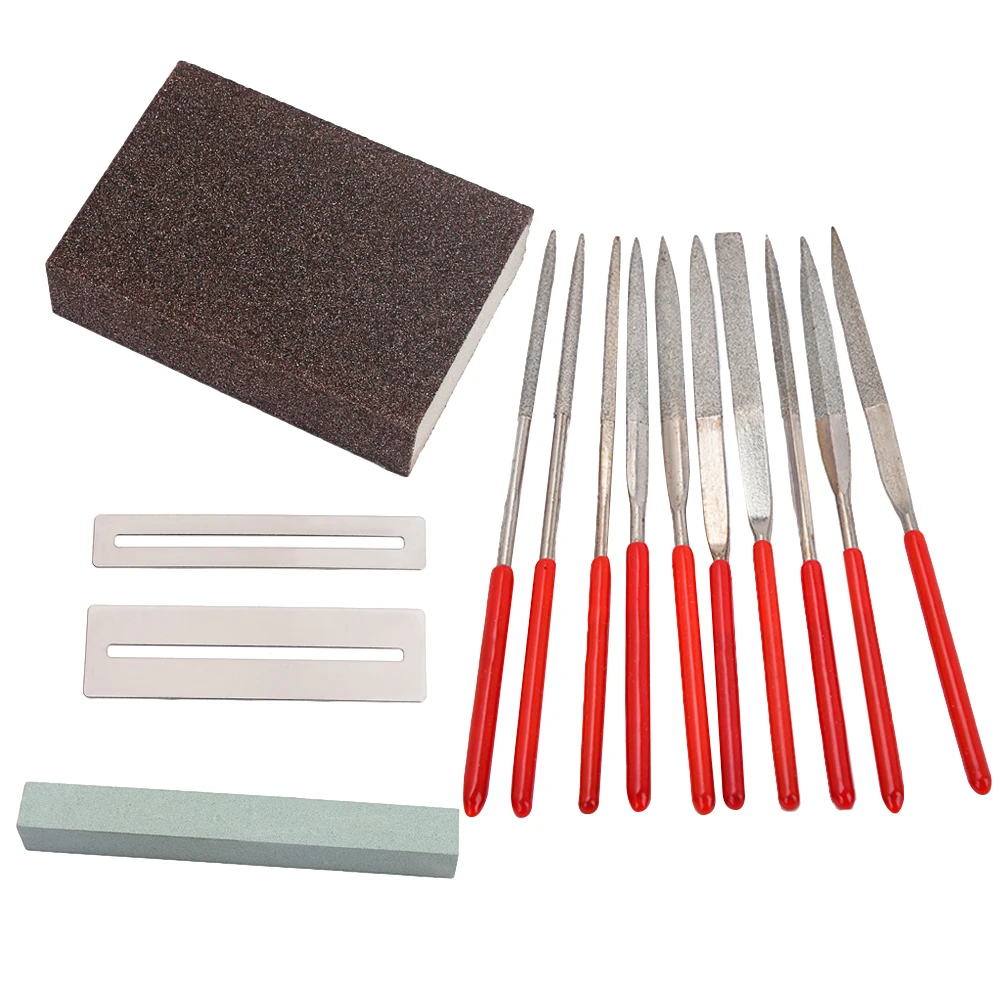 

14 Pcs Nut File Set Guitar Repair Tool Stone Safe Frets Polishing Grinding Maintenance Kit