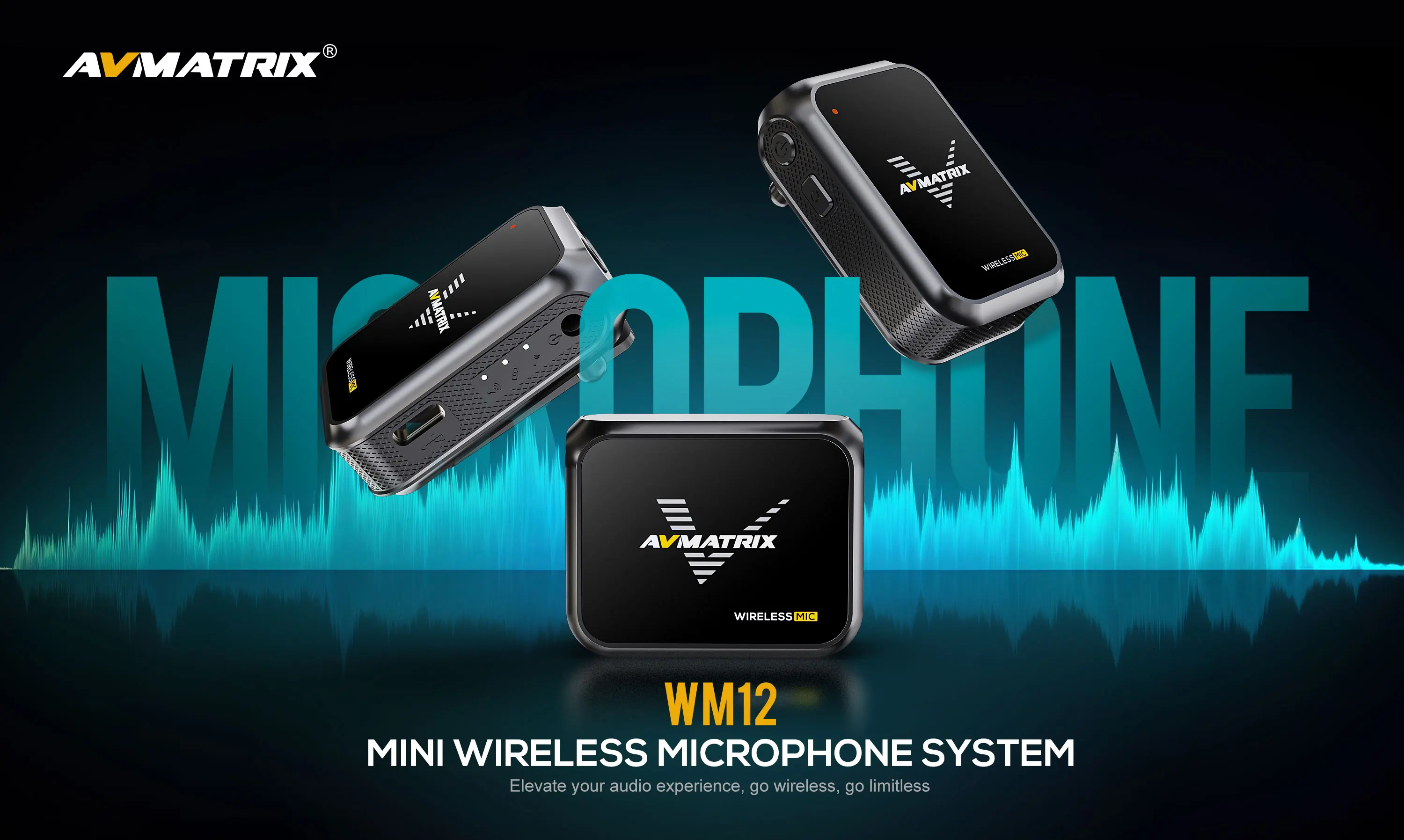 AVMATRIX 2.4G Wireless Lavalier Microphone for Vlog | Auto Pairing TX RX Set | 3.5mm Output Digital Audio Mic with 15H Battery