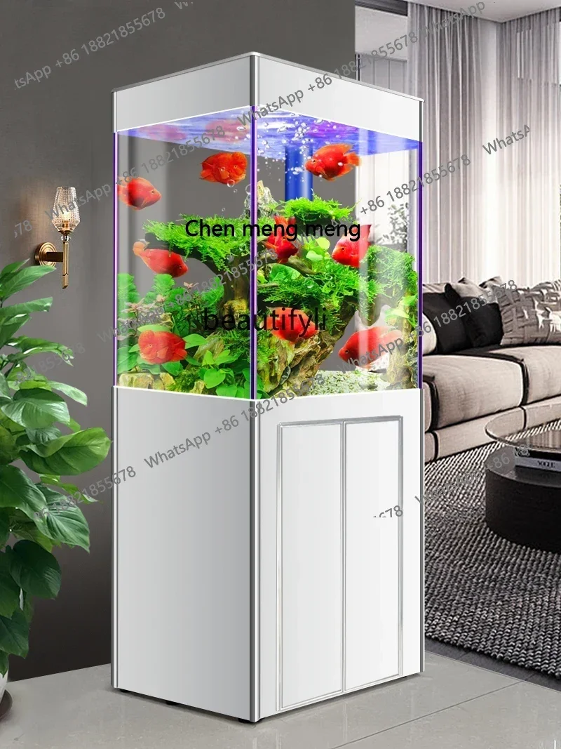 S7486 ss Super White Glass Advanced Fish Tank Bottom Filter Ecological Change Water Living Room Small Fish Globe Aquarium