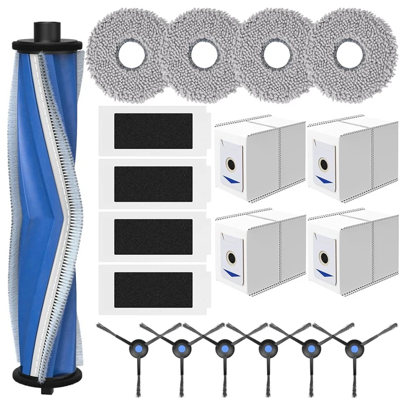 AC66 Do odkurzacza Ecovacs Deebot T30 Omni / T30 Pro Omni / T30 Max Główna szczotka boczna Filtry Hepa Worki na kurz