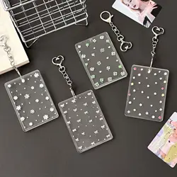 Pink Star Glitter Photocard Holder Keychain Photo Card Holders 2.7x4.1 Inch ID Badge Holder Bus Card Credit ID Bank Card Holder
