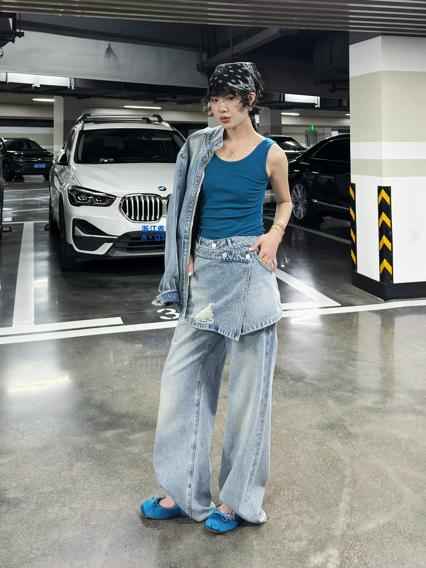 

Buue Wider Leg Light Blue Jeans Women's Loose Straight Korean Sle New 2026 Spring Cotton l Waist Button Closure