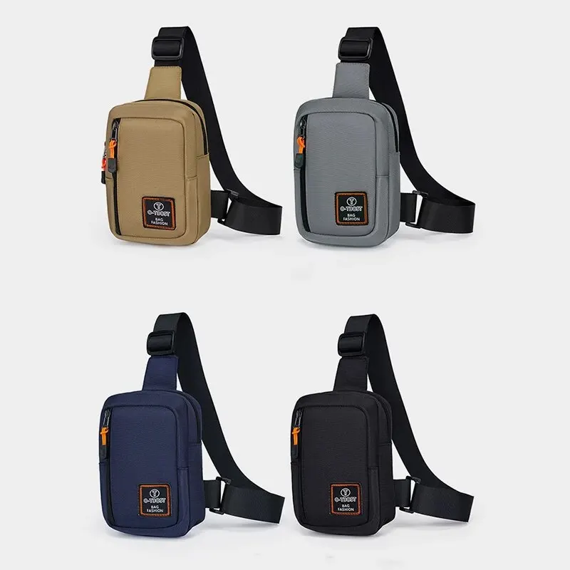 Men's Oxford Cloth Shoulder Bag Fashionable Outdoor Multifunctional Small Backpack Portable Travel Crossbody Bag Chest Bag