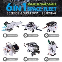 6-in-1 Solar Powered STEM Robot Kit DIY Educational Science Experiment Building Toys Spacecraft Assembly Toy for Kids Boys Gifts