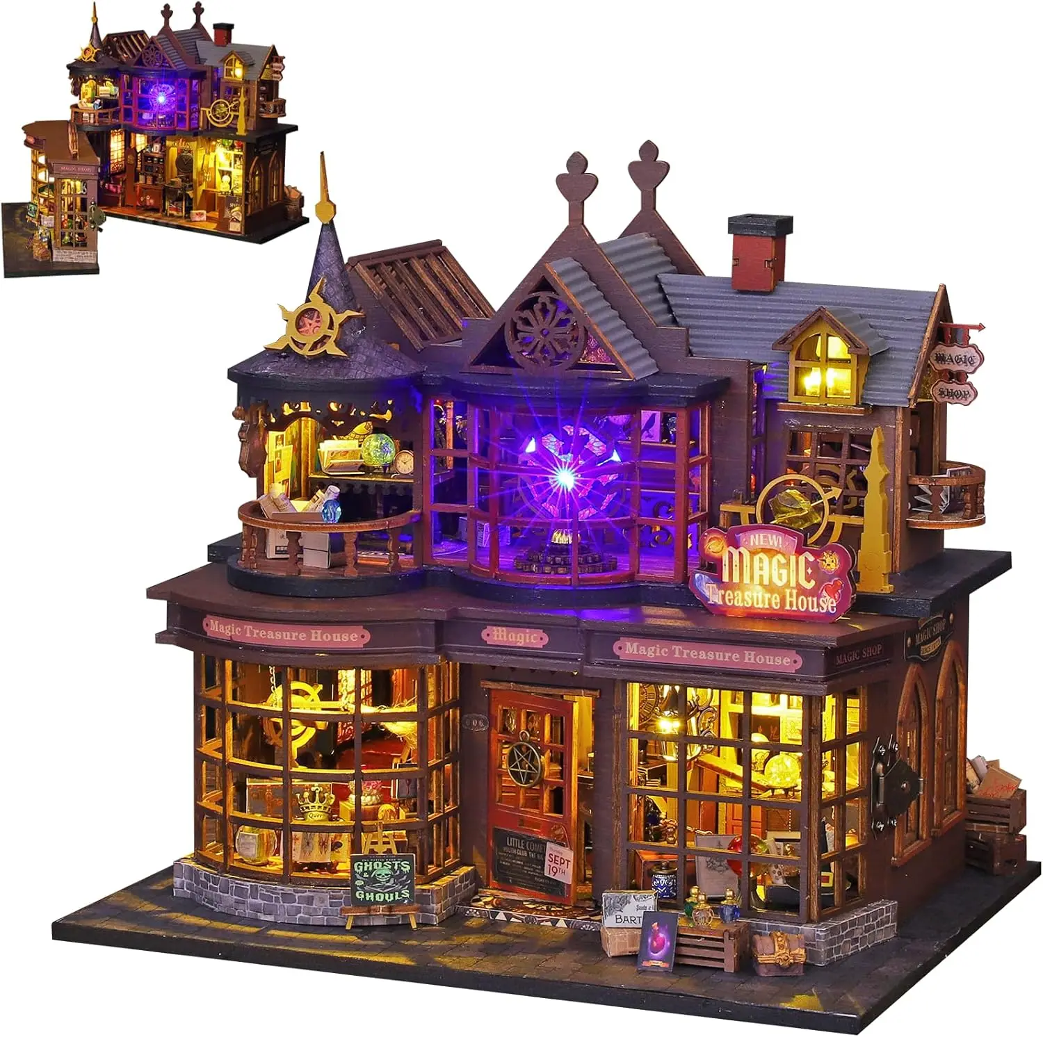 

DIY Miniature House Kit Tiny House Model Kit with Open-able Door, DIY Wooden Dollhouse Miniature Kit for Adults Teens, Creative