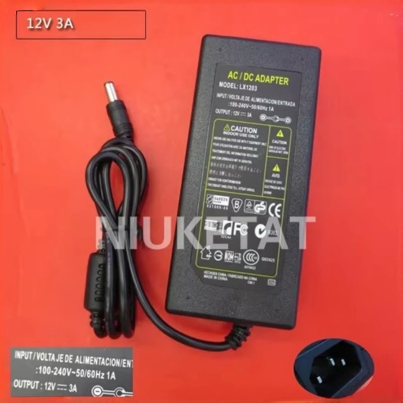 DC 12V 3A AC 100-240V LED Light Power Adapter LED Power Supply Adapter Drive for 5050 2835 LED Strip 12V3A Without Line Real 3A